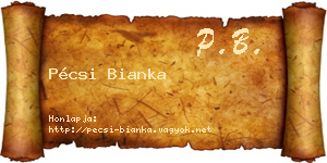 Pécsi Bianka névjegykártya