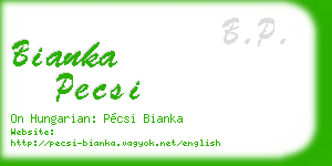 bianka pecsi business card